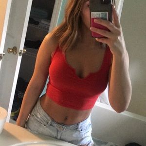 Red crop top